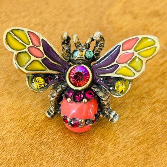 Vintage Jay Strongwater Gemstone Bee Brooch - Picture 4 of 8